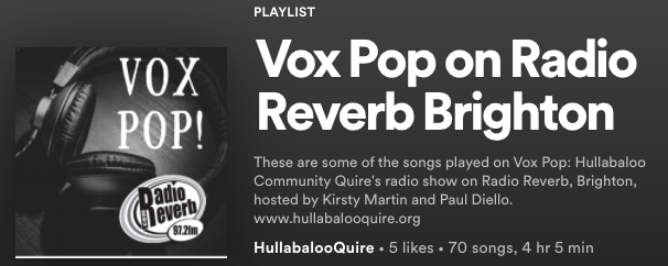 Vox Pop Playlist on Spotify